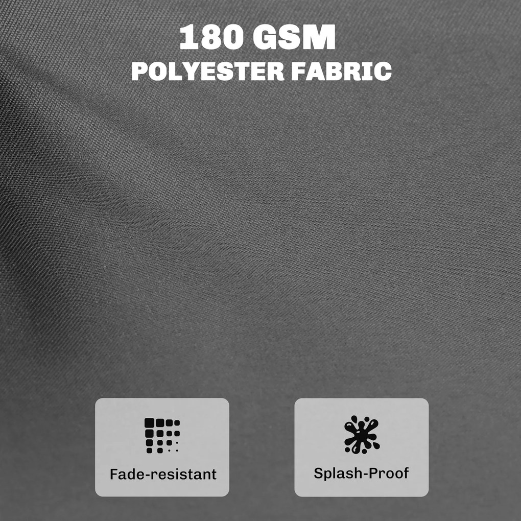 Outsunny Wodoodporna poduszka na ławkę, poduszka na zewnątrz ze zdejmowanym pokrowcem i paskami mocującymi, na ogród i taras, 110 x 46 cm, ciemnoszara | Aosom PL