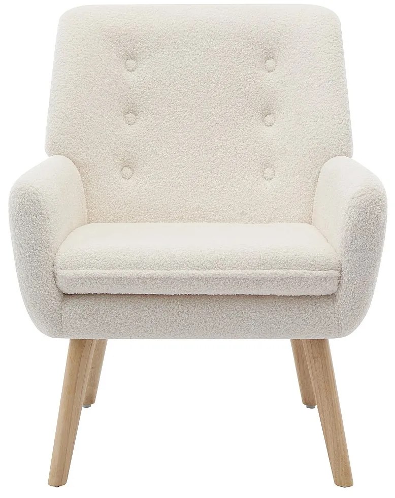 Fotel z białej bukli - SERINO