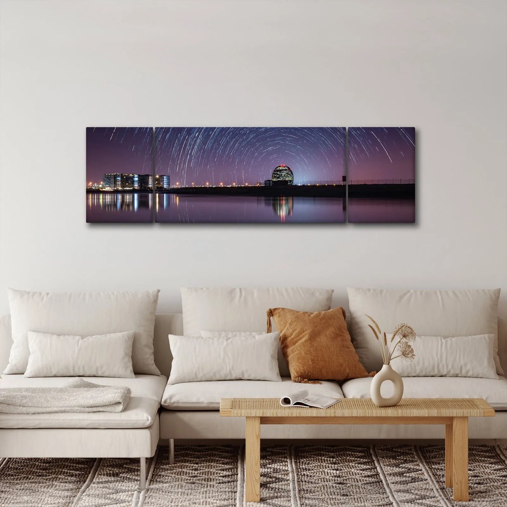 Obraz nocnego nieba z gwiazdami (170x50 cm)
