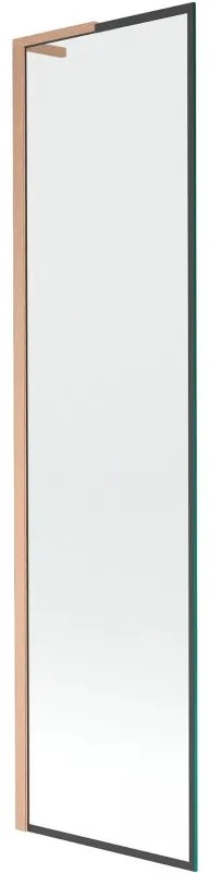Mexen Next L parawan nawannowy 1-skrzydłowy 50 x 150 cm, czarna ramka,  miedź szczotkowana - 895-050-000-03-70-65