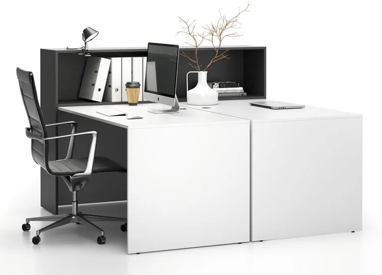 Zestaw mebli biurowych double SEGMENT, biały/grafit