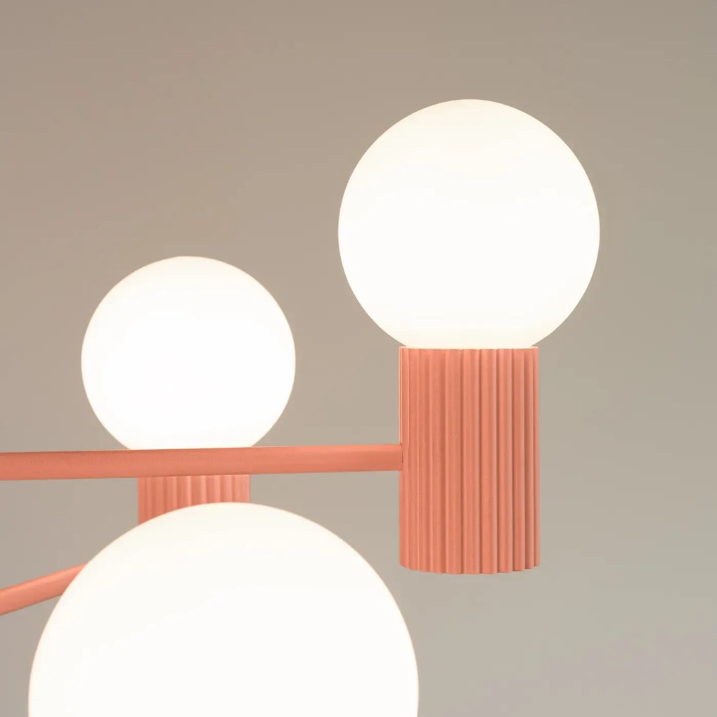 Żyrandol HALO 6 brzoskwiniowy ryflowany SOLLUX  LIGHTING