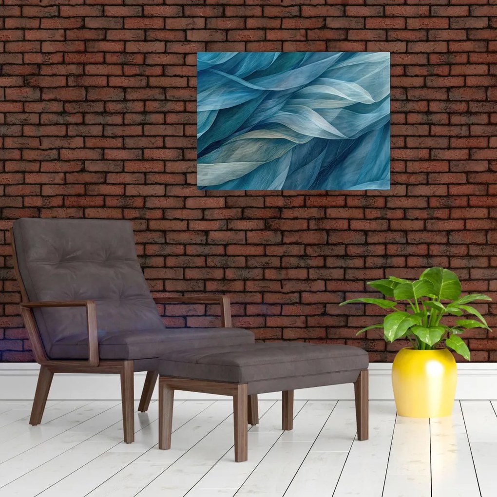 Obraz - Niebieskie i białe fale (70x50 cm)