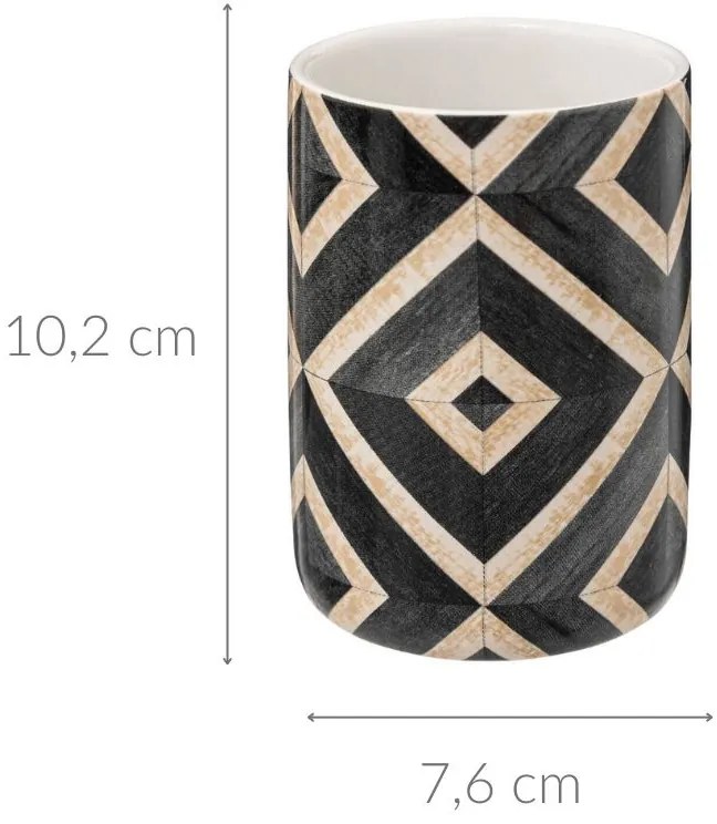 Kubek na szczoteczki do zębów HAPACHE, ceramiczny, Ø 7,6 cm