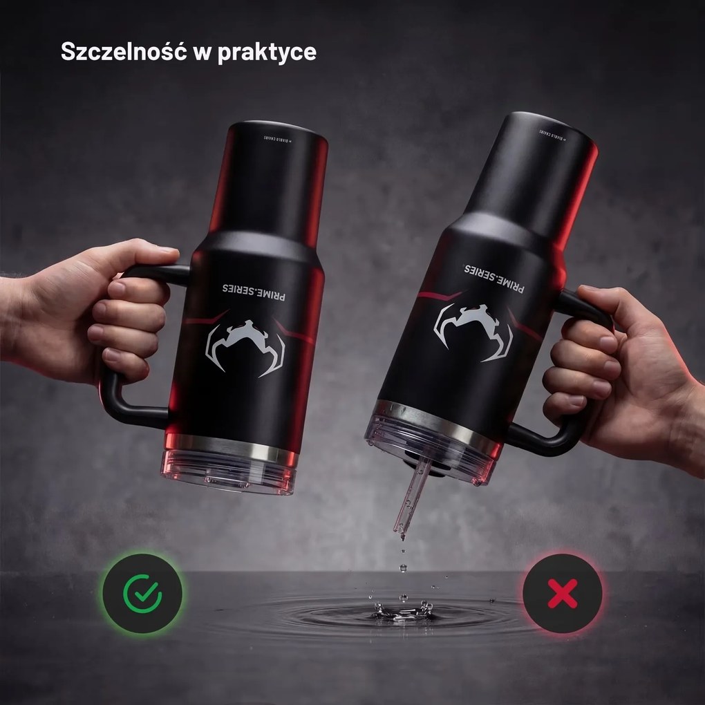 Kubek termiczny ze słomką Diablo, kolor Burned Black