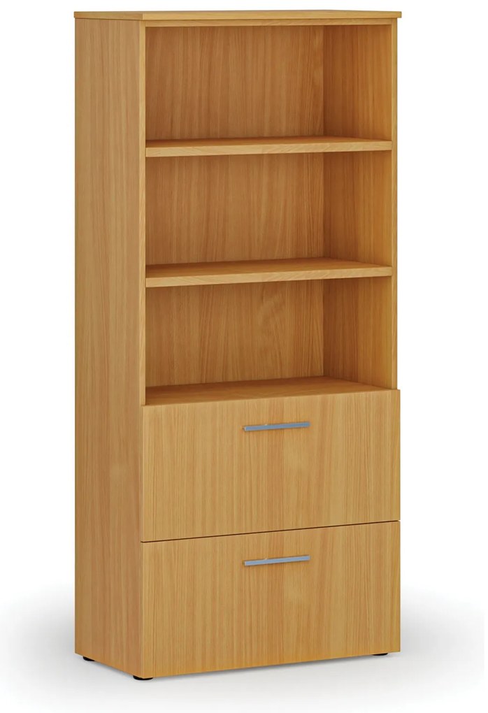 Szafa z szufladami na teczki zawieszkowe PRIMO WOOD, 800 x 420 x 1781 mm, buk