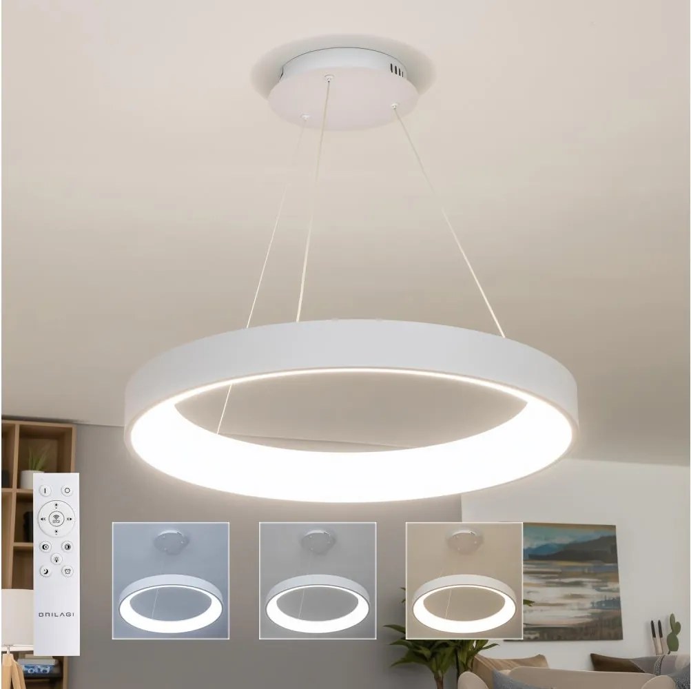 Brilagi - ściemnialna lampa wisząca na lince FALCON II LED/99W/230V śr. 60 cm biała + pilot