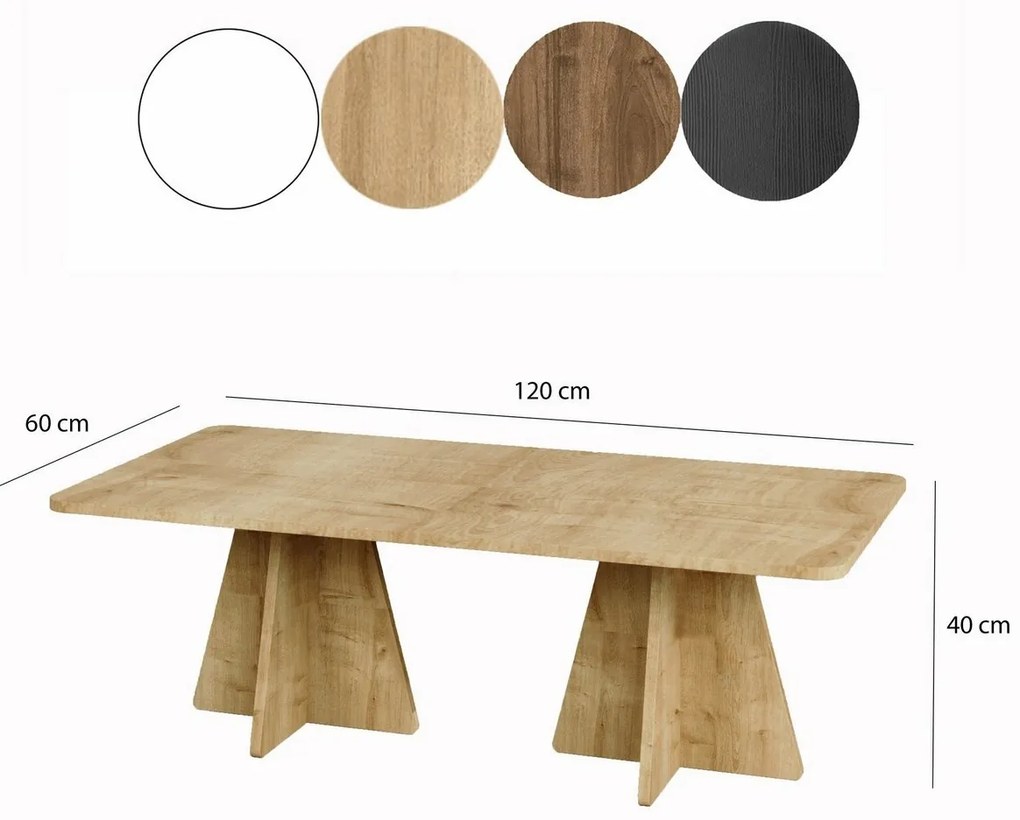 Stolik konferencyjny Double Mushroom Sapphire Oak