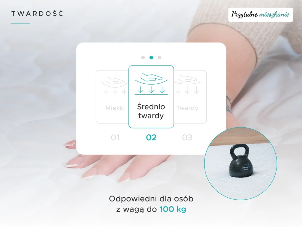 Piankowy materac DELUXE 90 x 200 cm Ochrona materaca: W TYM ochraniacz na materac