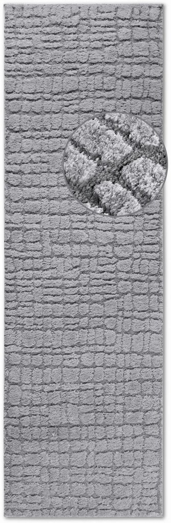 Dywan nowoczesny Gallery 3D  szary 80 cm x 240 cm