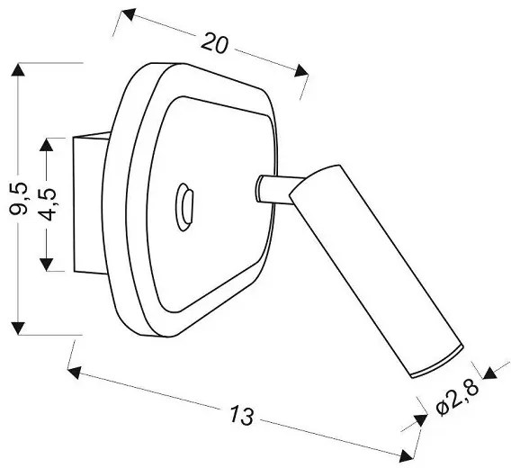 Minimalistyczny biały kinkiet z ruchomym źródłem światła - 4X V080 C3-R07