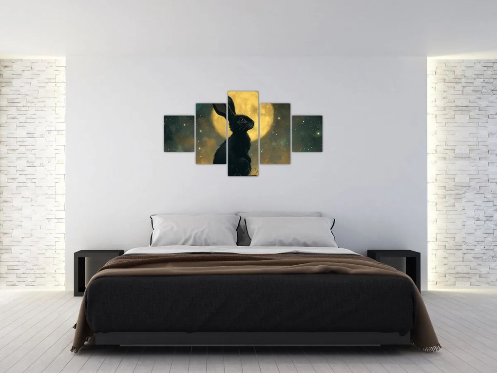 Obraz - Zając z księżycem (125x70 cm)