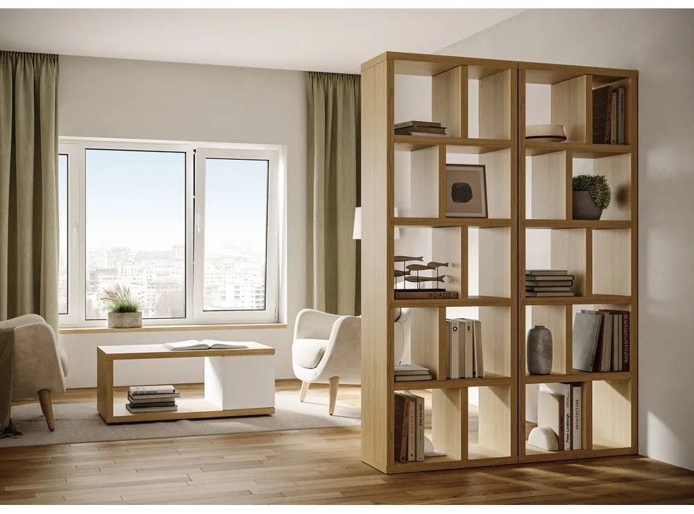 Regał w dekorze dębu 70x198 cm Berlin – TemaHome