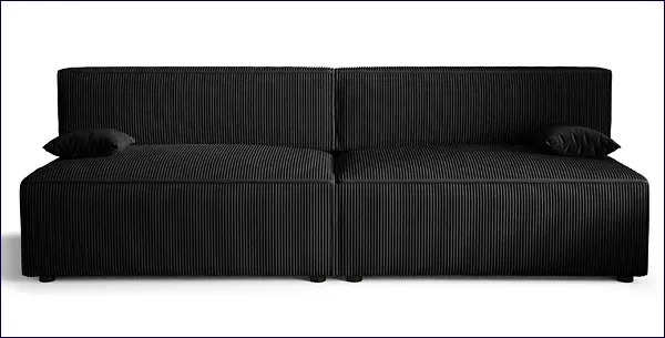 Czarna rozkładana sofa sztruksowa - Lider 3X