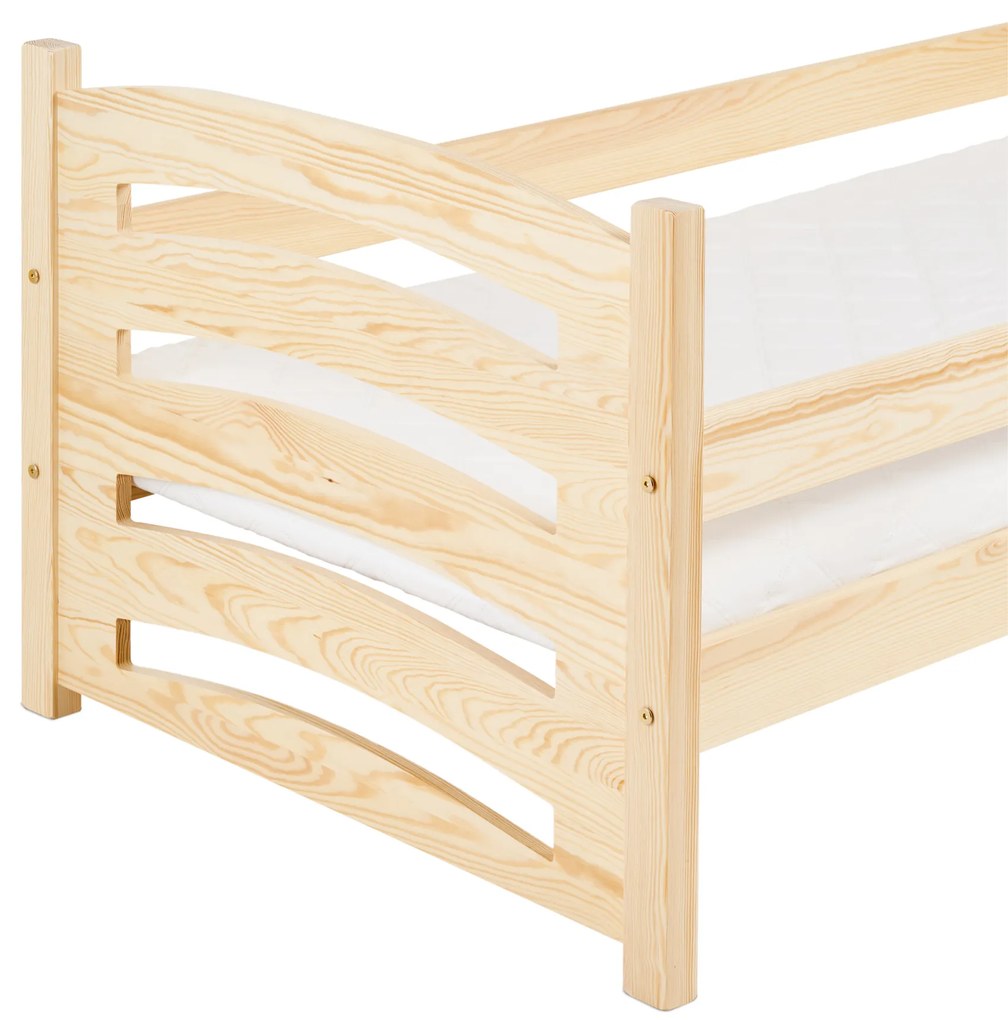 Łóżko dziecięce MELA 80 x 160 cm, sosna Stelaż: Ze stelażem listwowym rolowanym elastycznym, Materac: Materac EASYSOFT 8 cm
