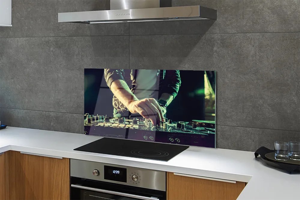 Szklany Panel Konsola DJ słuchawki