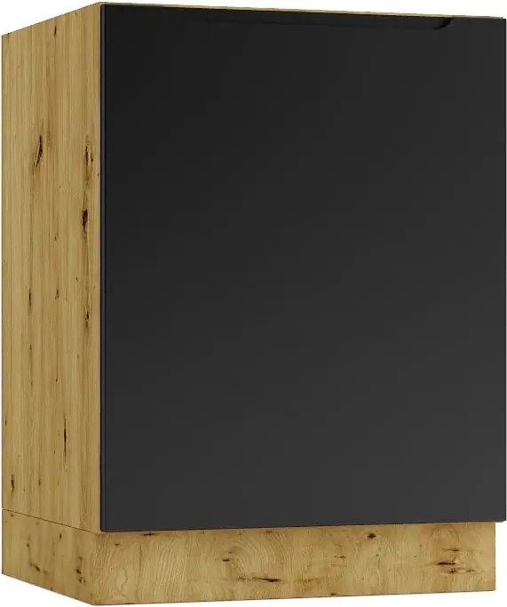 Szafka pod zlew 60 cm dąb artisan + czarny R3-B52