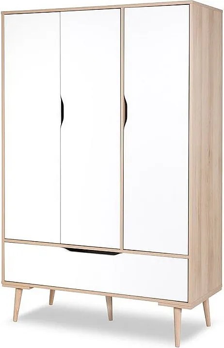 Szafa SOFIE biała/buk trzydrzwiowa