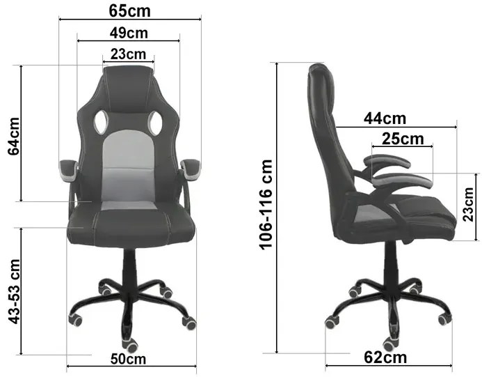 Czarno-czerwony fotel gamingowy R3-S49