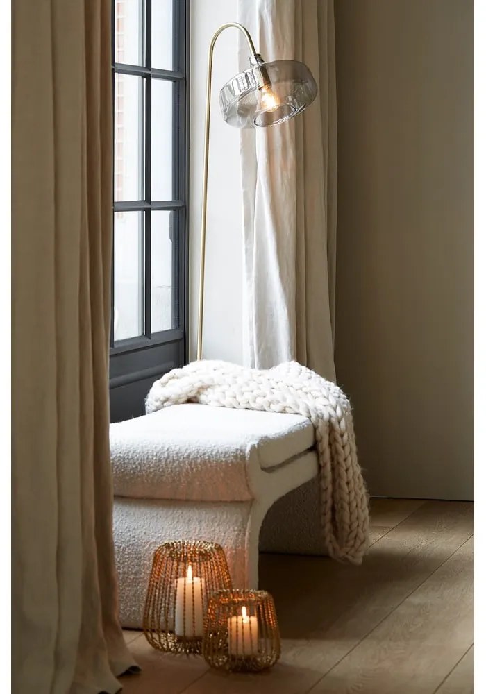 Kremowa ławka z materiału bouclé Nafya – Light &amp; Living