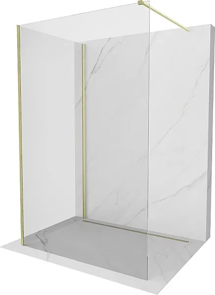 Mexen Kioto ścianka prysznicowa Walk-in 120 x 105 cm, transparent, złota szczotkowana - 800-120-212-55-00-105