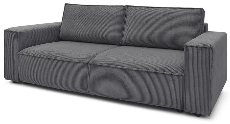 Ciemnoszara sztruksowa rozkładana sofa 245 cm Nihad – Bobochic Paris