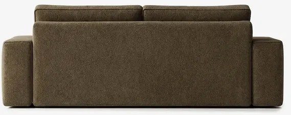 Sofa z Funkcją Spania CAMELIA Brązowa Boucle Japandi