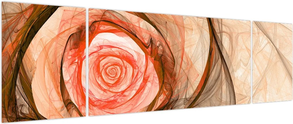 Obraz - Abstrakcyjny róż z białym tłem (170x50 cm)