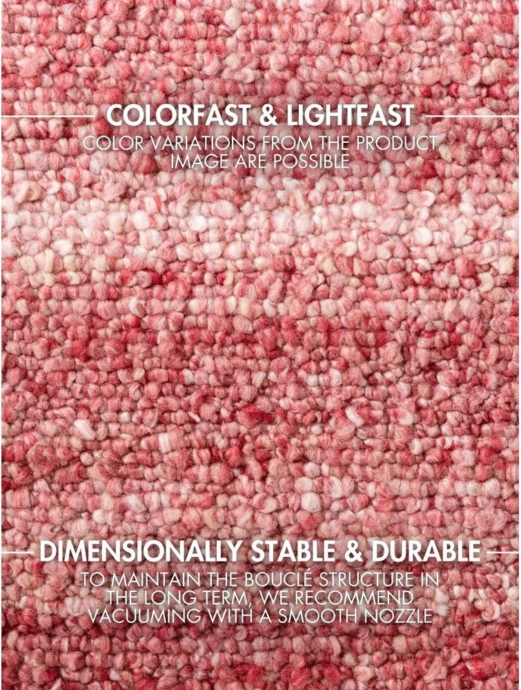 Ciemnoróżowy dywan z materiału bouclé tkany ręcznie 200x290 cm Notting Hill Portobello – Ted Baker