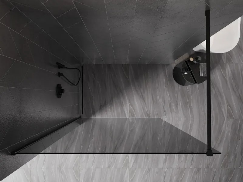 Mexen Kioto-X ścianka prysznicowa Walk-in 60 x 200 cm, grafit 10 mm, czarna - 800-060-101-70-40-X