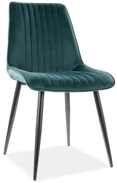 Krzesło tapicerowane KIM VELVET zielone  SIGNAL