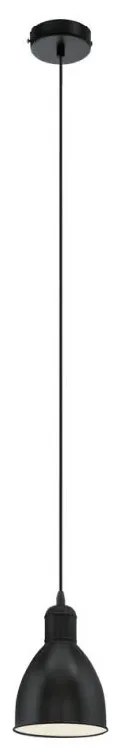 Eglo 55243 - Lampa wisząca na przewodzie PRIDDY 1xE27/60W/230V czarna