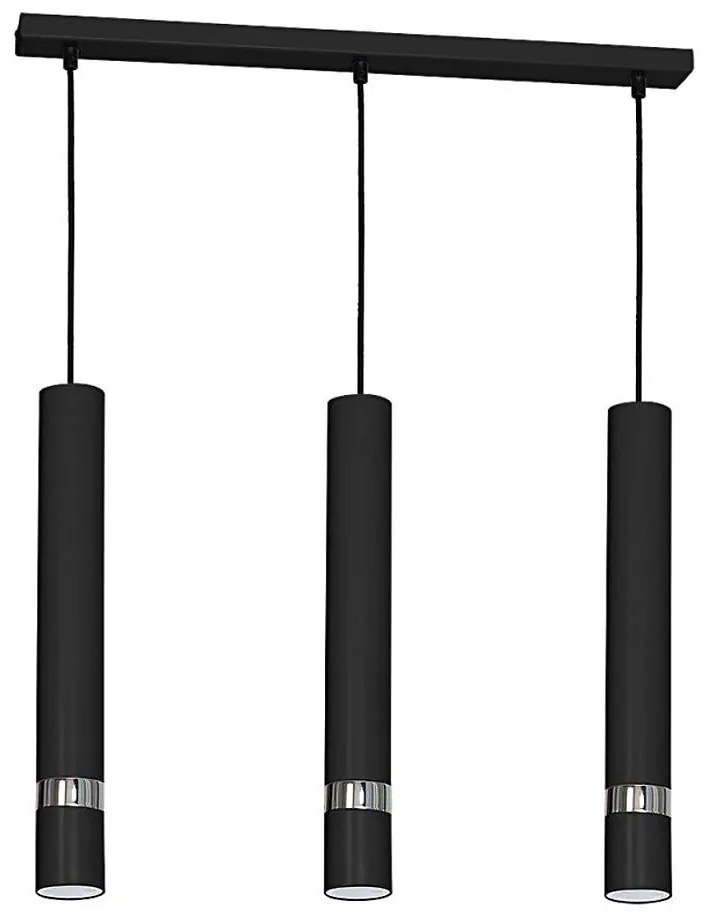 Lampa wisząca na linkach JOKER 3xGU10/25W/230V czarny/błyszczący chrom