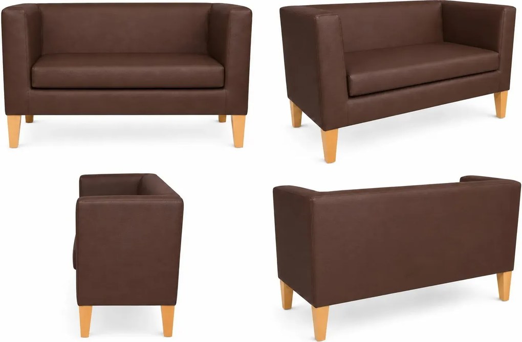 Sofa Monaco : Kolor nogi - Drewno, Kolor tkaniny - EKO-SKÓRA - 3D, Typ tkaniny - Eko-skóra , Wysokość nogi - 20 cm