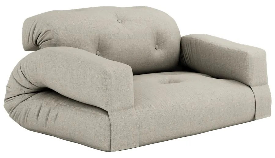 Sofa rozkładana z beżowym obiciem Karup Design Hippo Linen