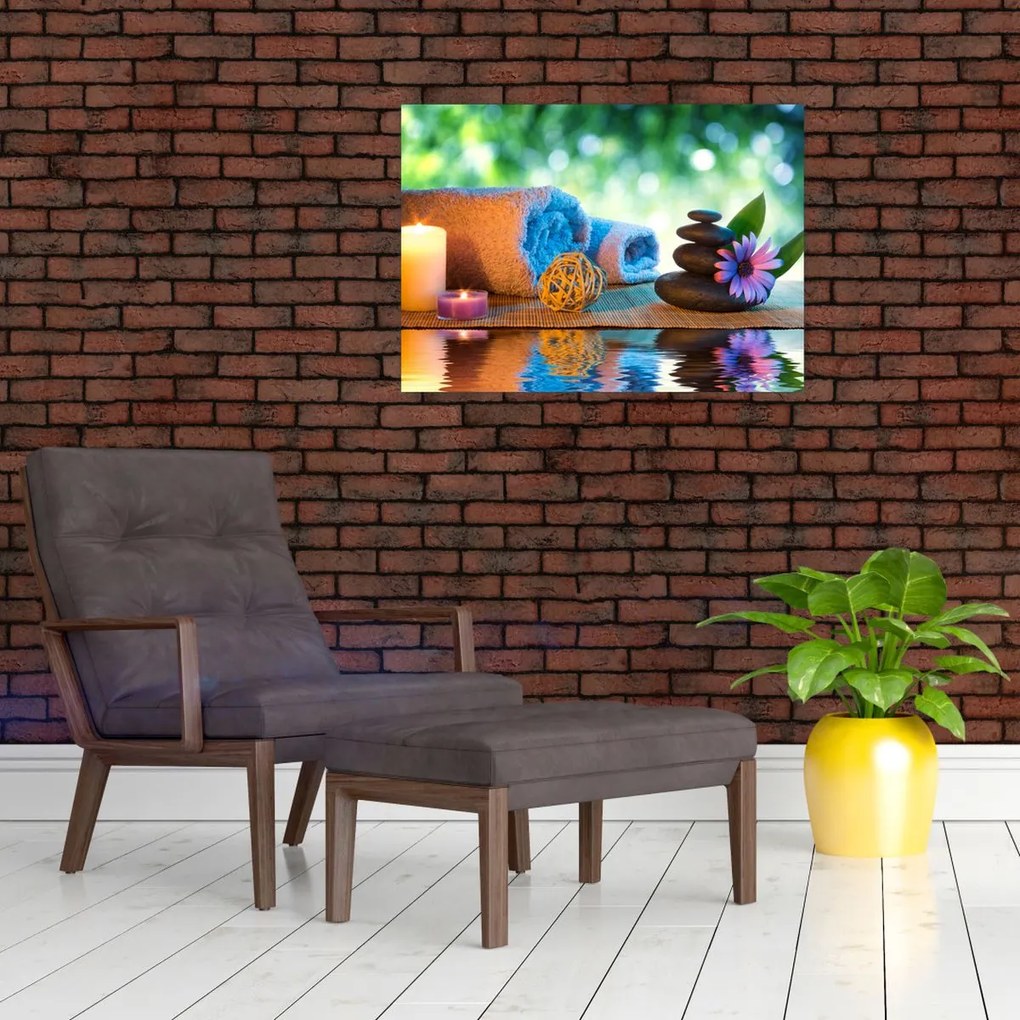 Obraz na szkle - Relaksujący masaż malarski (70x50 cm)