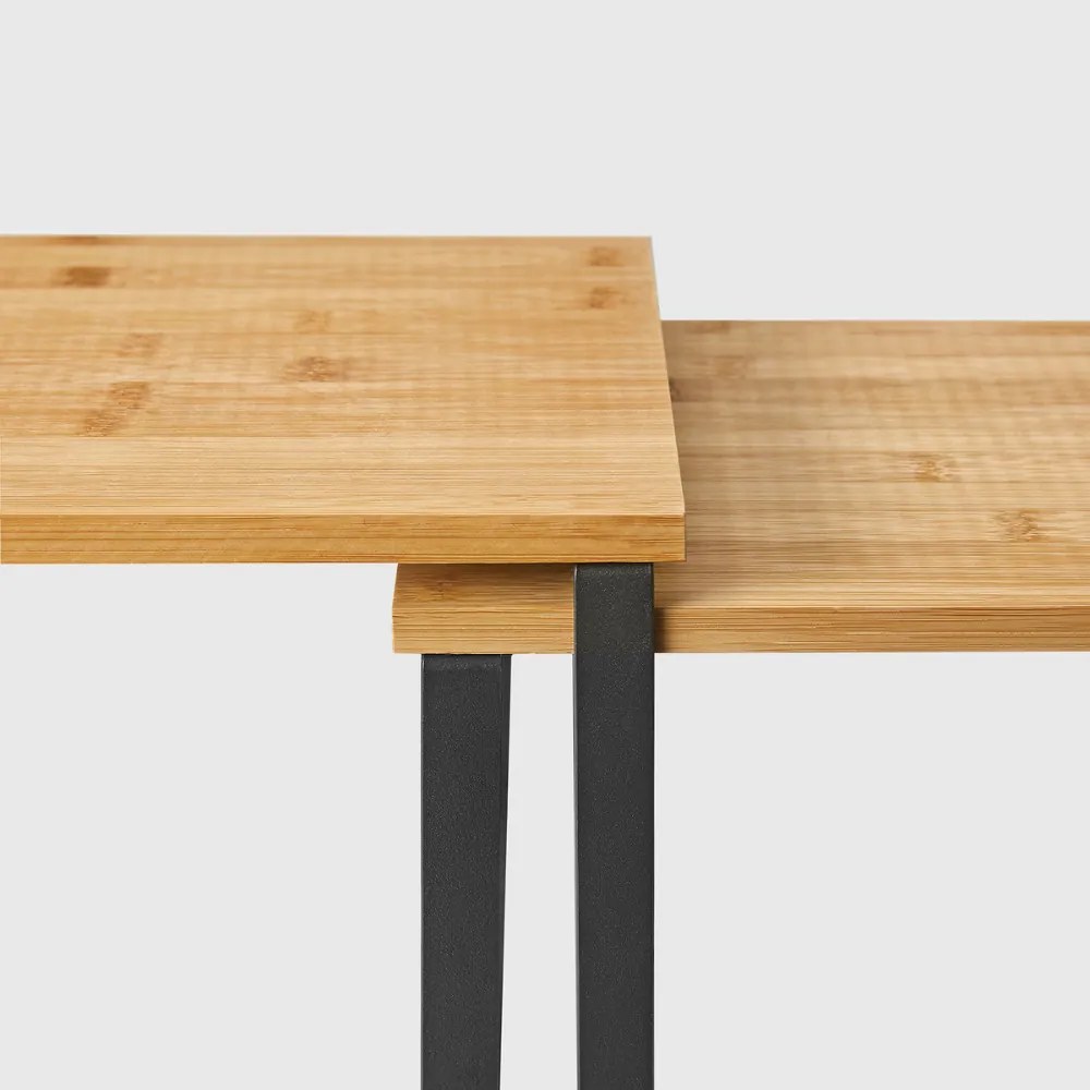 Zestaw bambusowych organizerów CEZAR, 2 szt., brązowa/czarna SongmicsHome