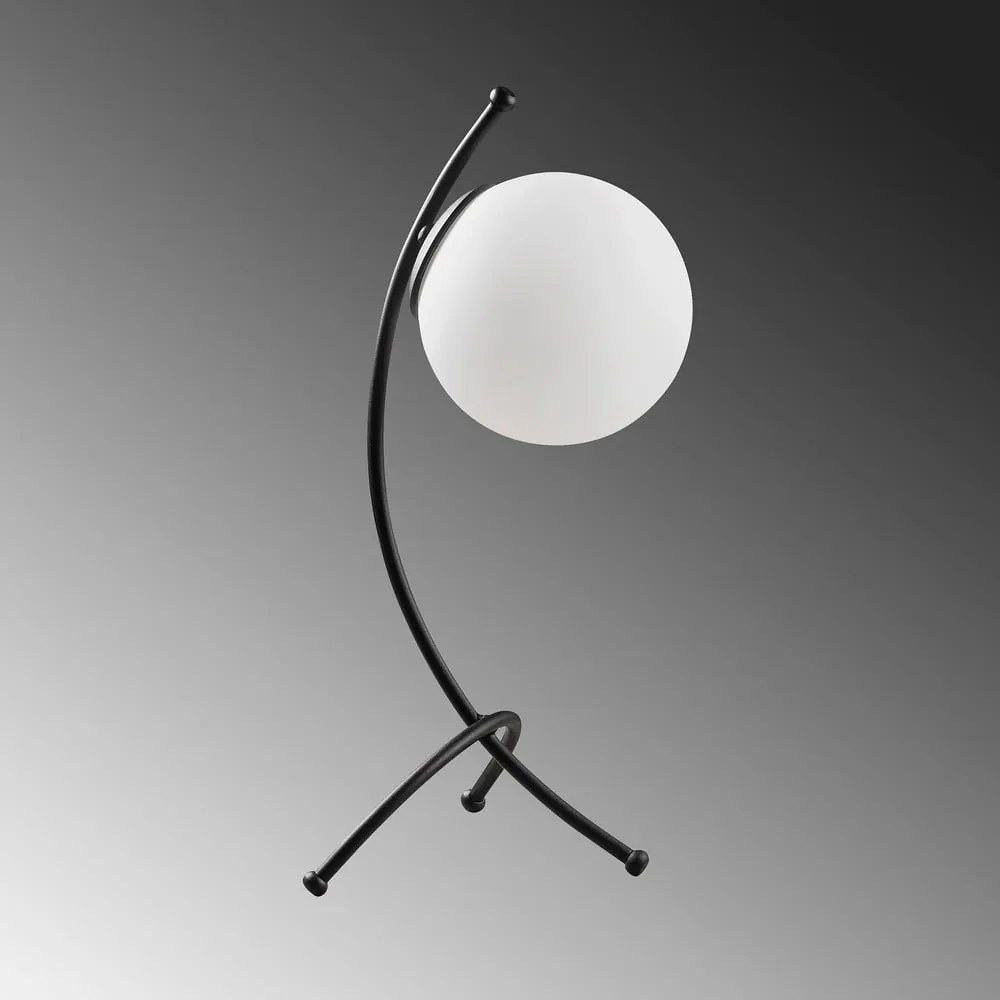 Czarno-biała lampa stołowa ze szklanym kloszem (wysokość 43 cm) Yay – Opviq lights