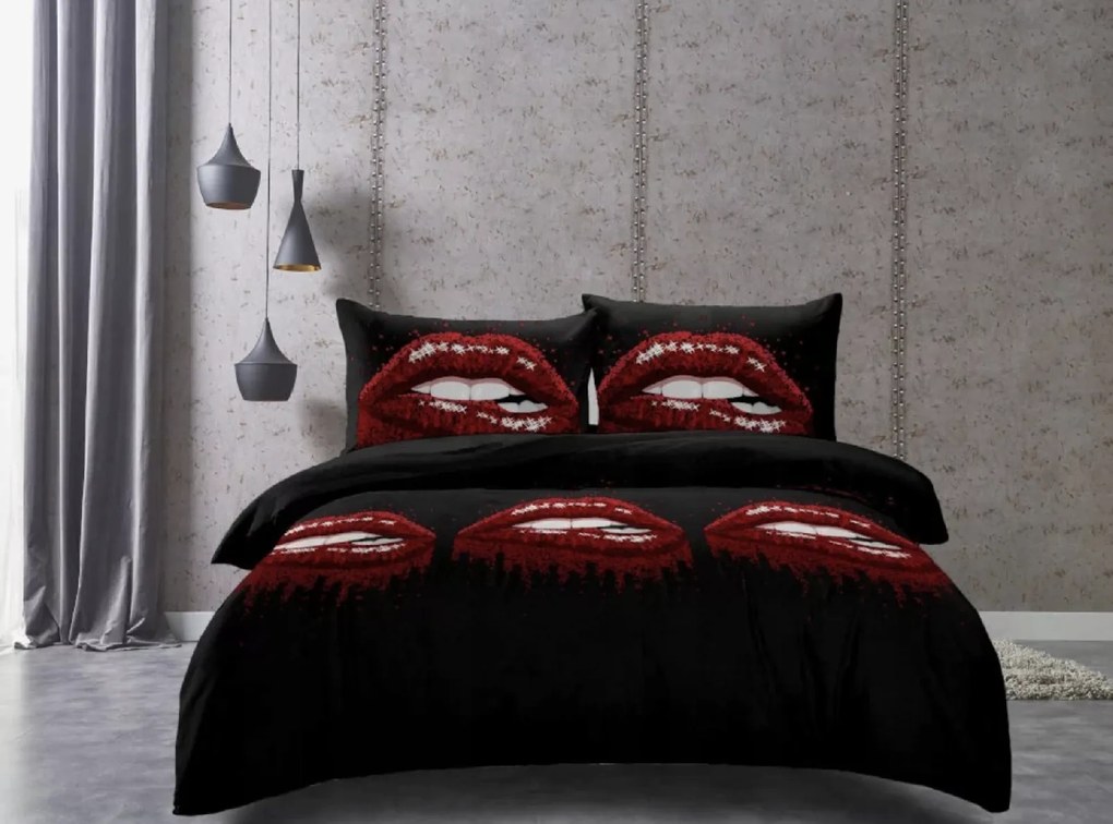 PrzytulneMieszkanie.pl PrzytulneMieszkanie.pl Pościel z mikrofibry ROUGEA czarna Rozmiar pościeli: 70 x 80 cm | 140 x 200 cm