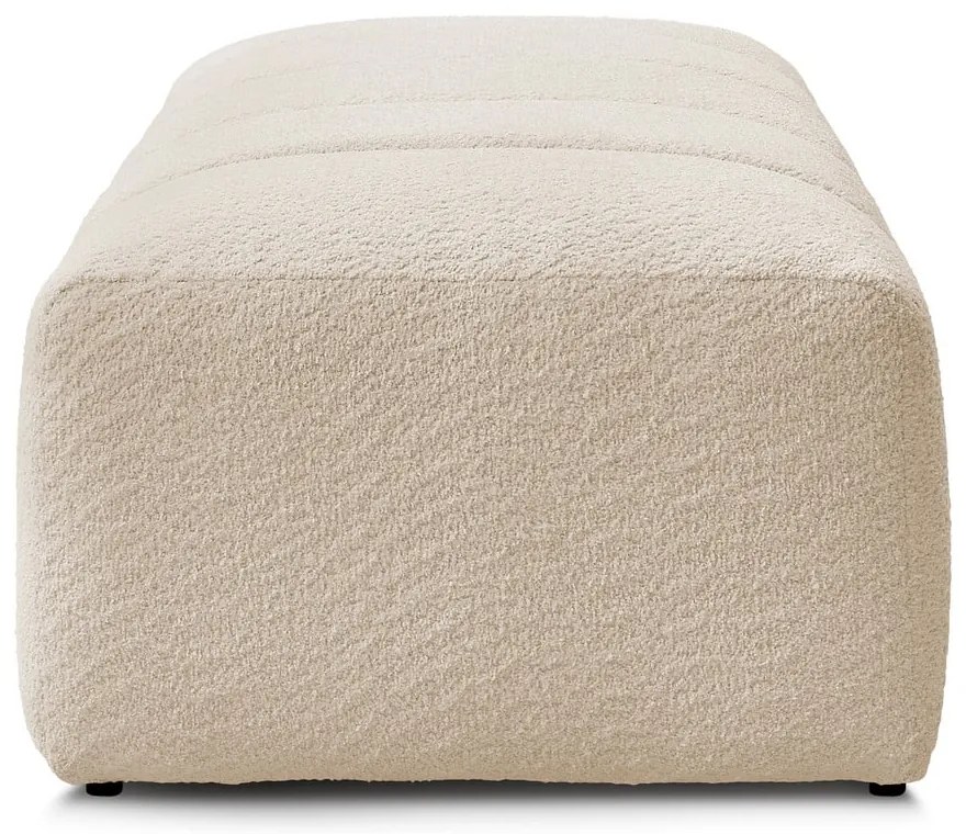 Beżowy podnóżek z materiału bouclé Annecy – Bobochic Paris