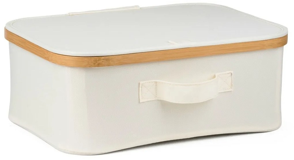 Pojemnik do przechowywania G21 40 x 30 x 15 cm, bambusowy z pokrywką, beżowy