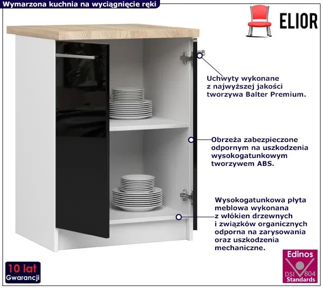 Szafka kuchenna dolna w kolorze czarnym - Poli 5X