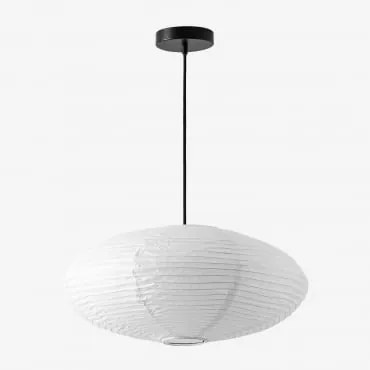 Lampa Sufitowa Wisząca Z Papieru Ryżowego Gogian Biała - Sklum