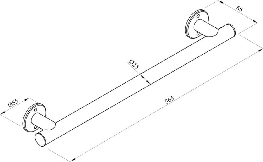 Uchwyt prysznicowy prosty czarny 56 cm