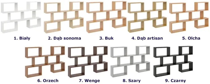 Skandynawska półka na książki w kolorze dąb artisan A5-E16