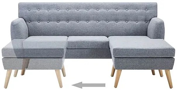 Tapicerowana pikowana sofa Kova 2L - jasny szary