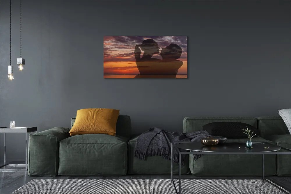 Duży obraz na płótnie Ludzie nad Brzegiem Morza