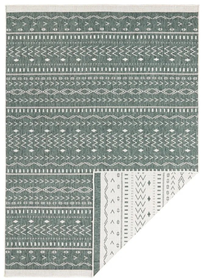 Zielono-kremowy dywan odpowiedni na zewnątrz NORTHRUGS Kuba, 80x150 cm
