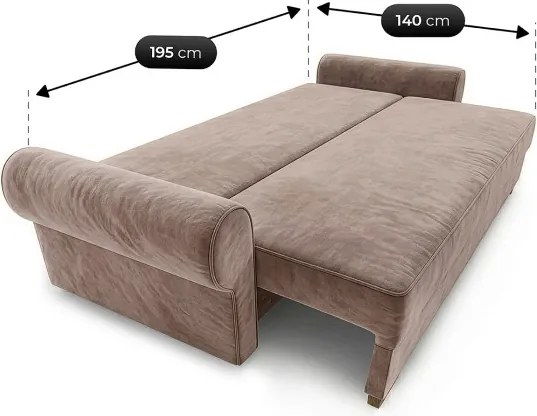 Sofa z Funkcją Spania RELON Beżowa Nowoczesna