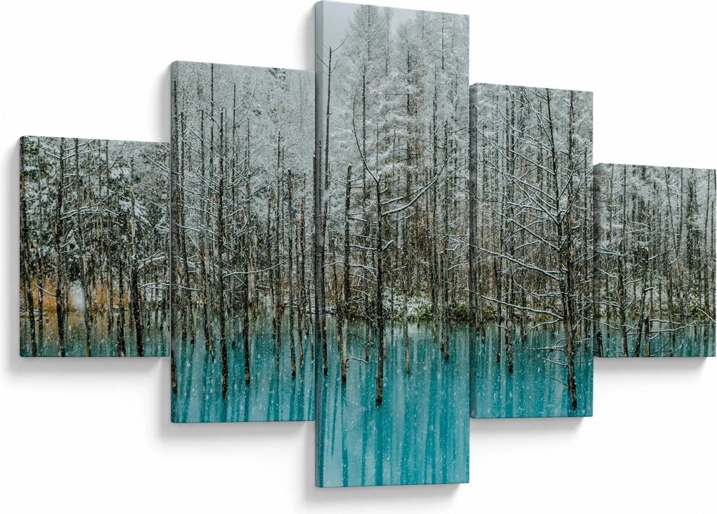 Obraz - Turkusowy staw, Biei, Japonia (125x70 cm)